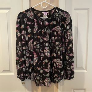 Rebecca Taylor Silk Jewel Floral Paisley Blouse